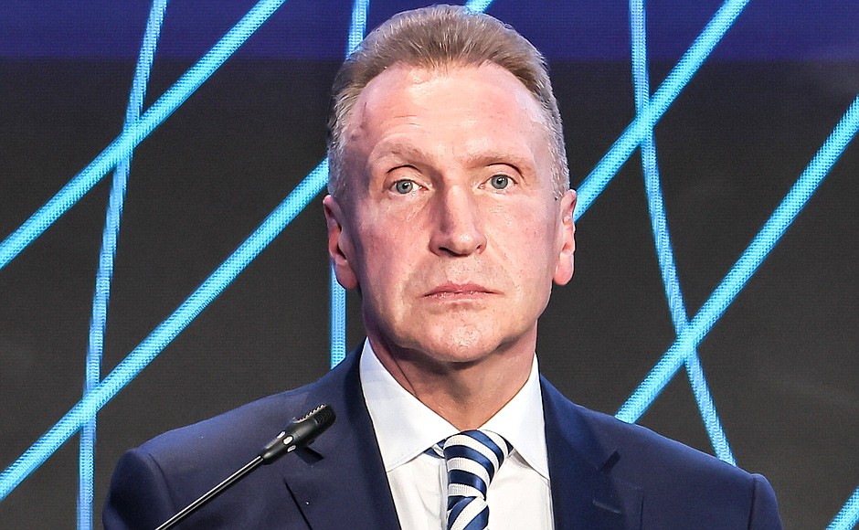 Igor Shuvalov, Chairman of the State Development Corporation VEB.RF and Chairman of the ASI Expert Board, at the plenary session of the Strong Ideas for a New Time forum.