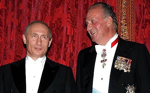 At a reception with King of Spain Juan Carlos I.