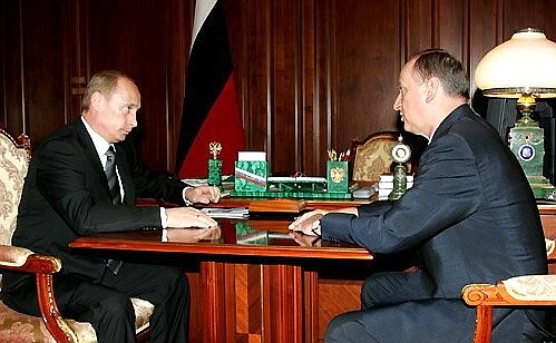 Working meeting with Director of the Federal Security Service Nikolai Patrushev.