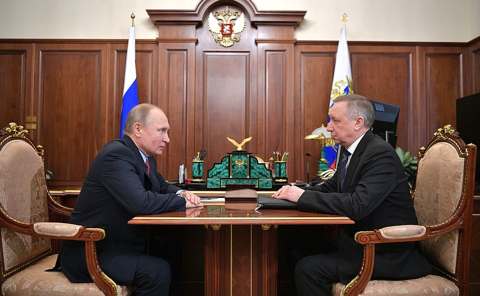 Meeting with Presidential Plenipotentiary Envoy to the Northwestern Federal District Alexander Beglov.