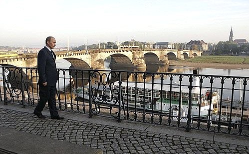 President Vladimir Putin taking a walk around the city.