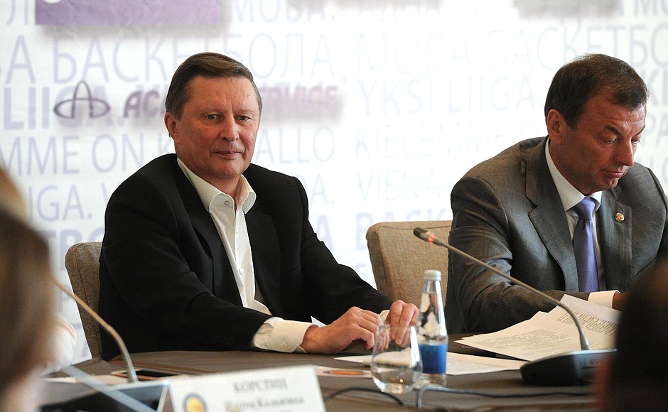 Meeting of the VTB United League’s Council. Right: Sergei Kushchenko, VTB United League President.