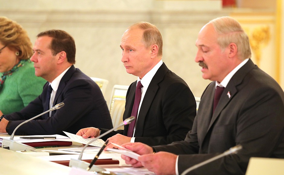 At the meeting of the Supreme State Council of the Union State of Russia and Belarus.