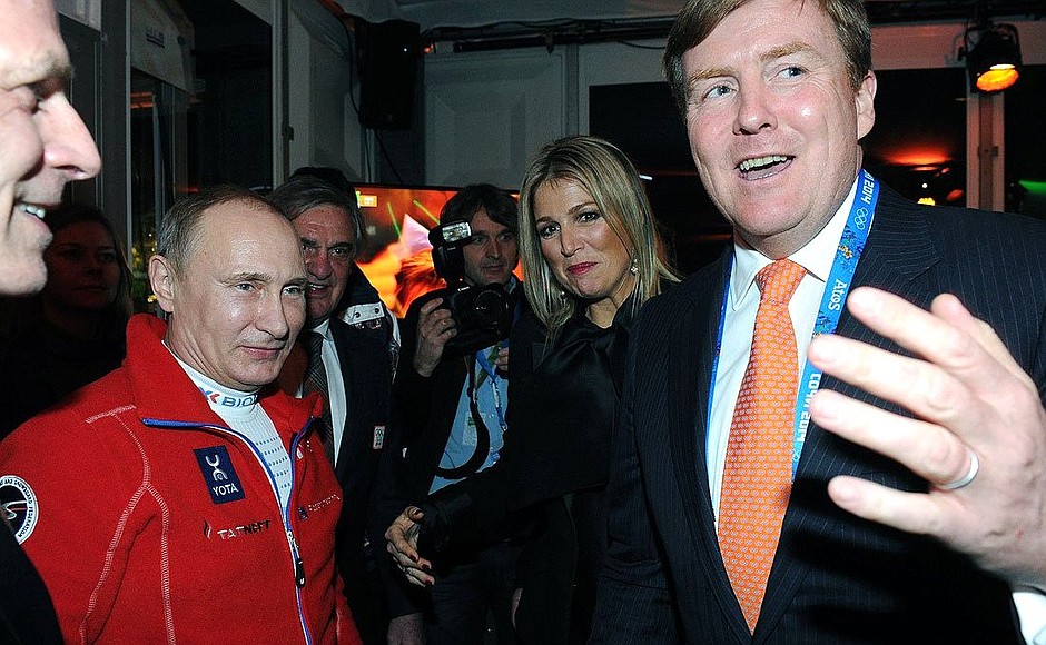 Visiting the Holland Heineken House. With King Willem-Alexander of the Netherlands and his wife, Queen Maxima.