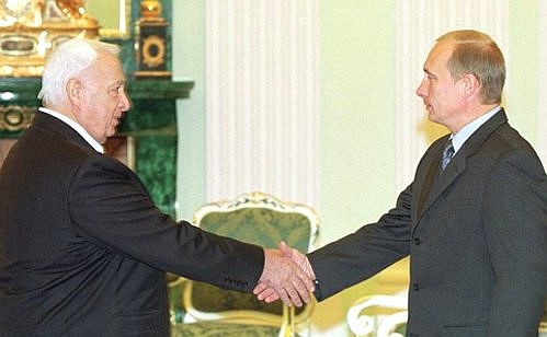 President Putin with Israeli Prime Minister Ariel Sharon.