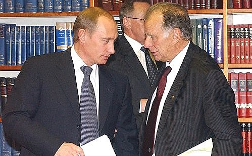 President Putin with Zhores Alfyorov, vice president of the Russian Academy of Sciences.