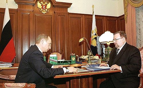 President Putin with Ethnic Affairs Minister Vladimir Zorin.
