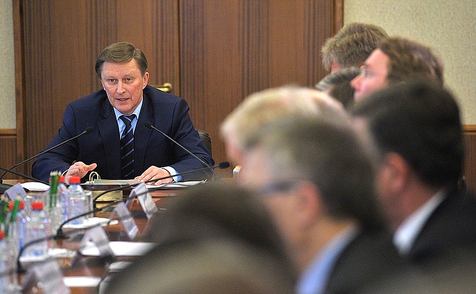 Chief of Staff of the Presidential Executive Office Sergei Ivanov at a meeting of the Organising Committee for Russia’s Presidency of the G20 in 2013.