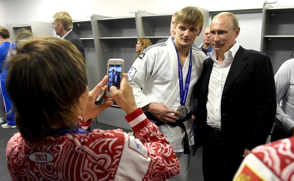 С российскими спортсменами – участниками чемпионата мира по дзюдо – 2014.