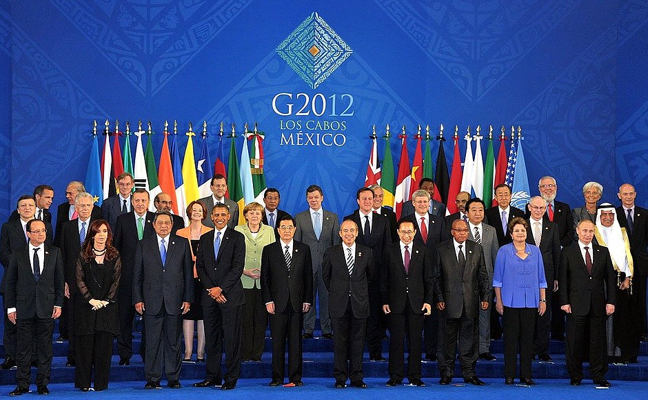 Participants in meeting of the G20 heads of state and government.