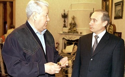 With Russia\'s first President Boris Yeltsin.