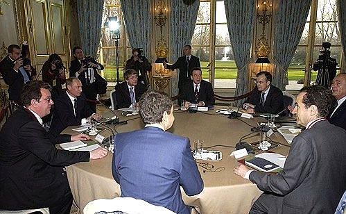 Talks of the leaders of Russia, France, Germany and Spain.