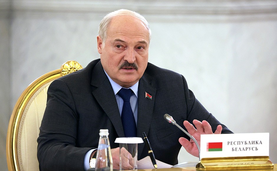 President of Belarus Alexander Lukashenko during the meeting of the leaders of the CSTO member states.