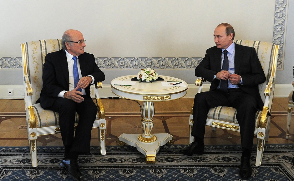 Meeting with FIFA President Joseph Blatter.