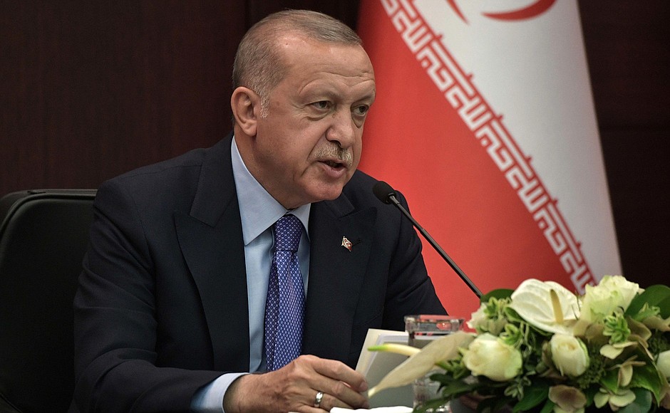 Following the talks, the leaders of the guarantor states of the Astana process on the settlement in Syria made press statements. President of Turkey Recep Tayyip Erdogan.
