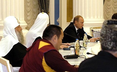 At a meeting of the Presidential Council for coordination with religious organisations.