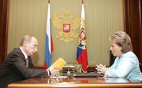 With Governor of St Petersburg Valentina Matviyenko.