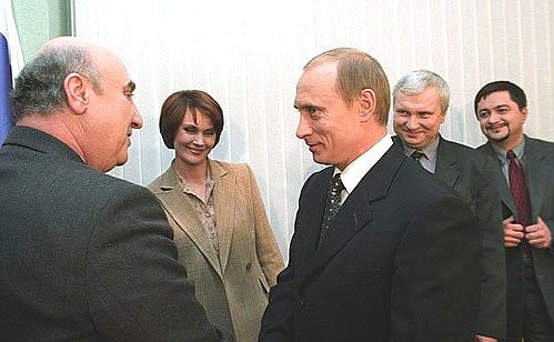 President Putin with journalists from the Central Black Earth Area.