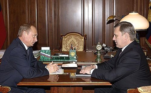 President Putin meeting with Prime Minister Mikhail Kasyanov.