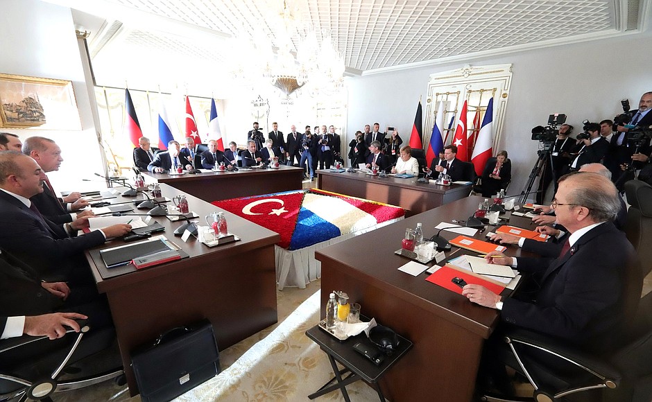 Встреча лидеров России, Турции, Германии и Франции.