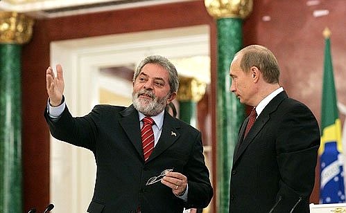With Brazilian President Luiz Inacio Lula da Silva.