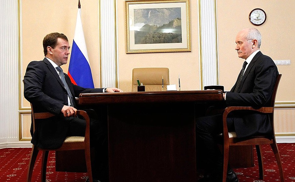 With President of the Republic of Bashkortostan Rustem Khamitov.