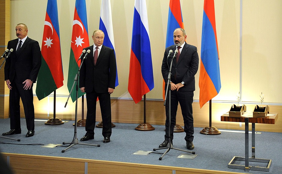 Statements by leaders of Russia, Azerbaijan and Armenia following trilateral talks.