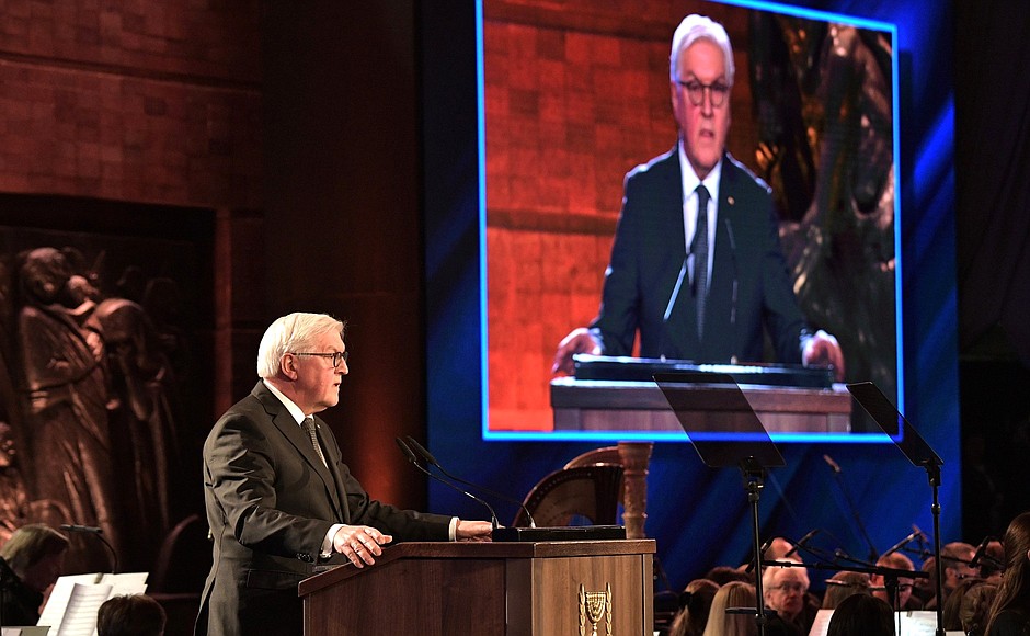 Federal President of the Federal Republic of Germany Frank-Walter Steinmeier at the Remembering the Holocaust: Fighting Antisemitism forum.
