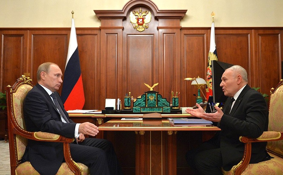 With Magadan Region Governor Vladimir Pecheny.