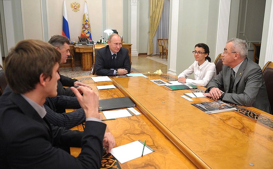 Meeting with Governor of Yaroslavl Region Sergei Yastrebov and residents of the region.
