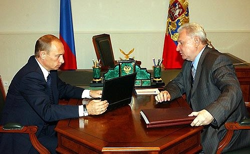 Meeting with governor of Khanty-Mansiisk Autonomous District Alexander Filipenko.