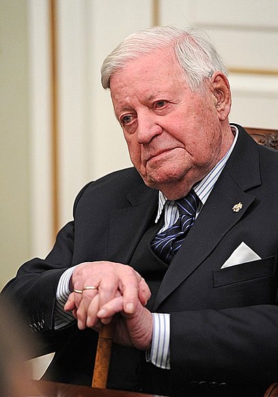 German statesman and the fifth chancellor of the Federal Republic of Germany from 1974 to 1982 Helmut Schmidt.
