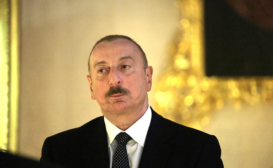 President of Azerbaijan Ilham Aliyev at Tsarskoye Selo museum-reserve.
