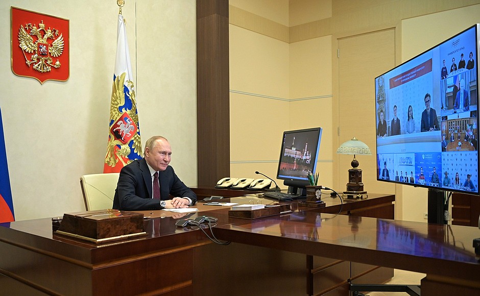 On Russian Students Day, Vladimir Putin held a meeting, via videoconference, with students from Moscow, St Petersburg, Novosibirsk and Nizhny Novgorod universities.