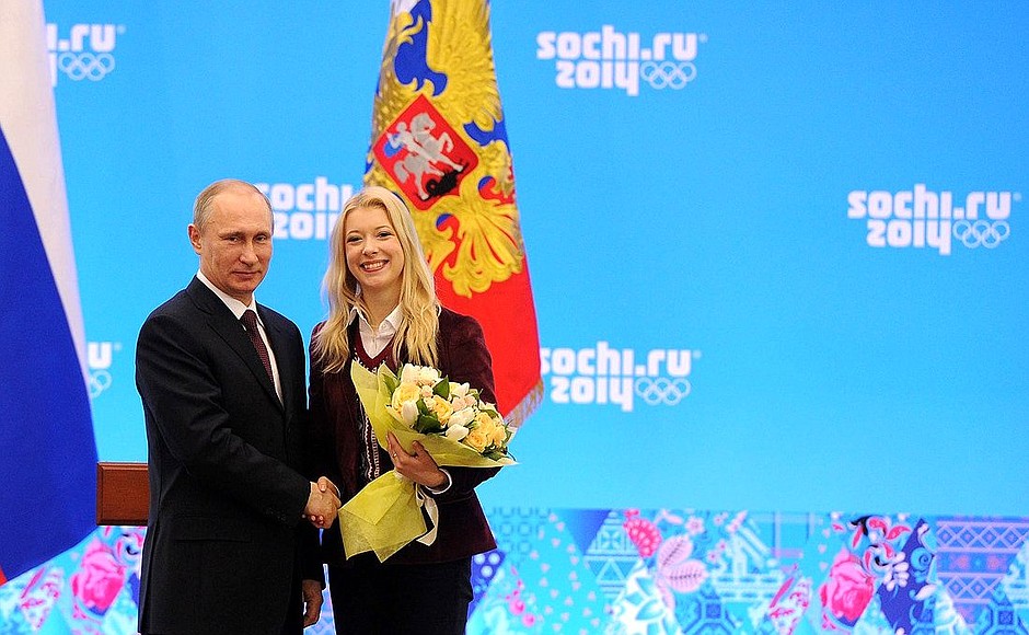 The Order of Friendship is awarded to Olympic figure skating champion Yekaterina Bobrova.