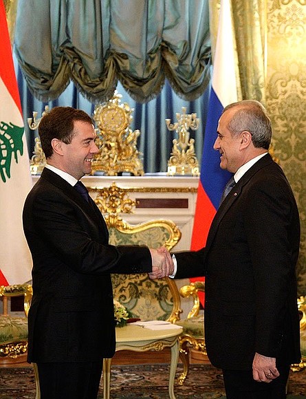 С Президентом Ливана Мишелем Слейманом.