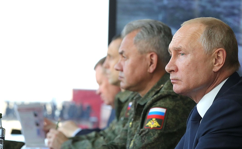 На полигоне Капустин Яр во время основного этапа стратегических командно-штабных учений «Кавказ-2020».