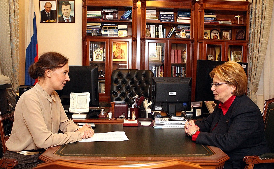 Presidential Commissioner for Children's Rights Anna Kuznetsova met with Healthcare Minister Veronika Skvortsova.