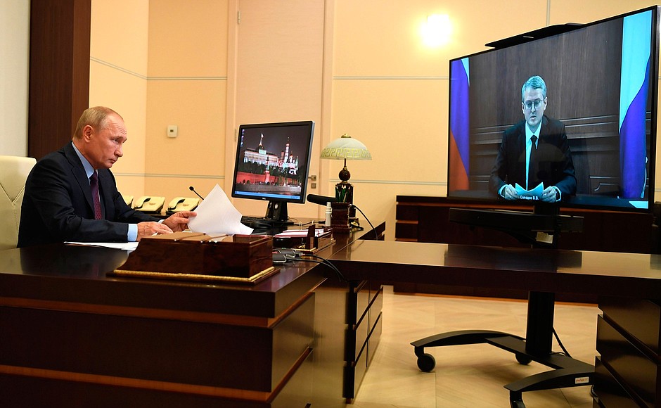Working meeting with Acting Governor of the Kamchatka Territory Vladimir Solodov (via videoconference).