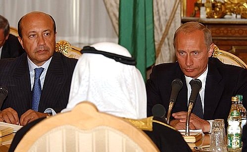 Russian-Saudi enlarged attendance negotiations. Igor Ivanov, Russian Minister of Foreign Affairs, left.