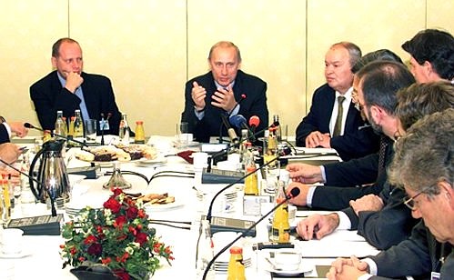 President Vladimir Putin meeting with editors of the leading German mass media.