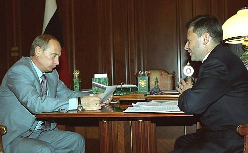 С Министром связи Леонидом Рейманом.