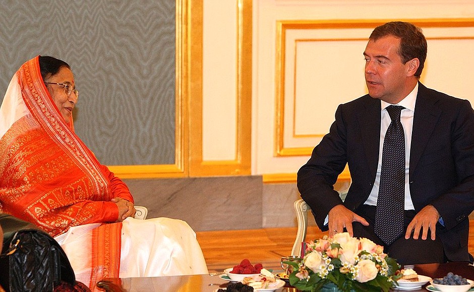 С Президентом Индии Пратибхой Патил.
