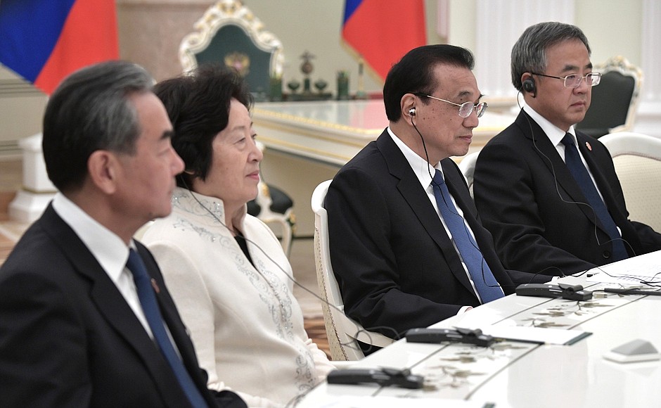 Vladimir Putin received at the Kremlin the Premier of the State Council of the People’s Republic of China Li Keqiang.