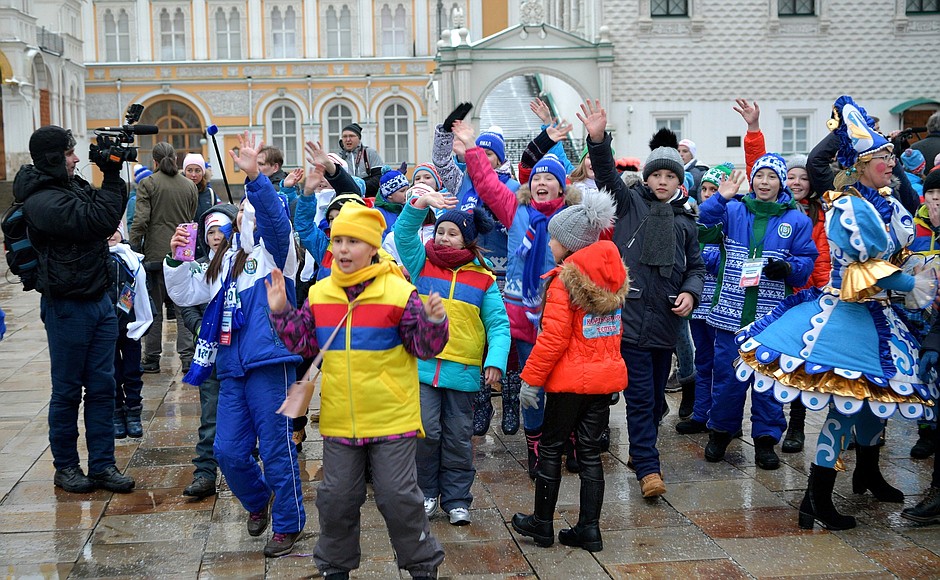 Children attending Kremlin New Year Party.