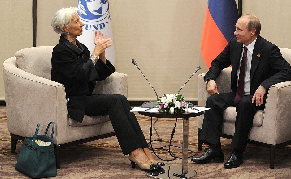 With Managing Director of the International Monetary Fund Christine Lagarde.