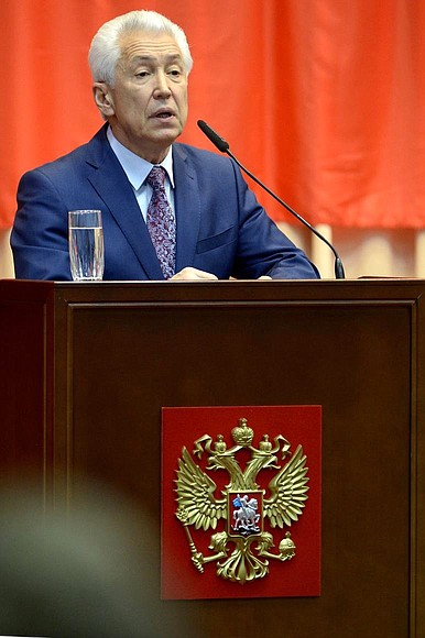 Deputy Speaker of the State Duma Vladimir Vasilyev at a meeting of the Investigative Committee Board.