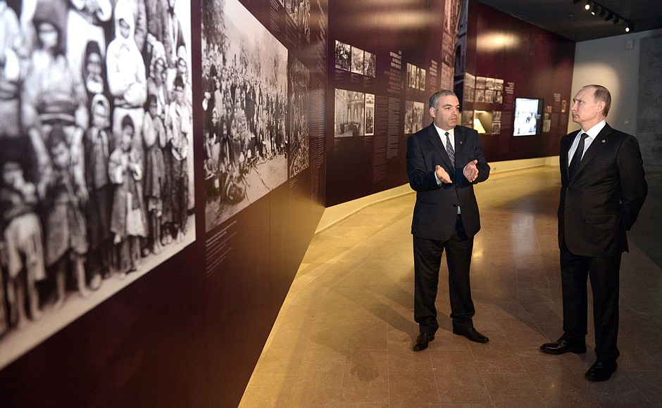 Visiting the exhibitions at the Tsitsernakaberd Armenian Genocide Memorial Complex.
