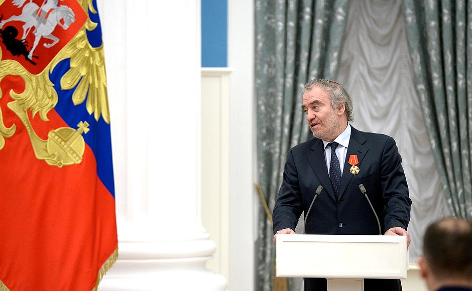 Presentation of state decorations. Artistic Director and General Director of the Mariinsky Theatre Valery Gergiev is awarded the Order of Alexander Nevsky.