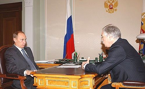 President Putin meeting with State Duma Speaker Boris Gryzlov.